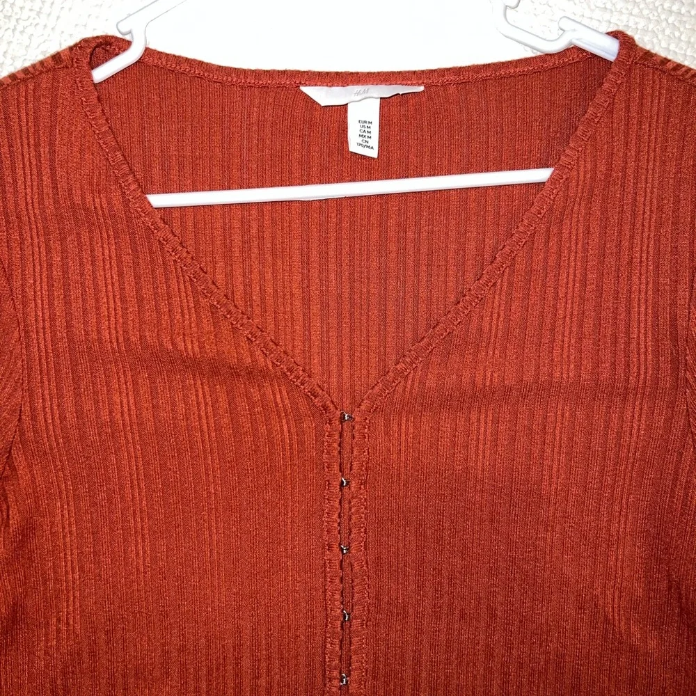 H&M Rust Ribbed Cropped Top - Picture 2 of 4
